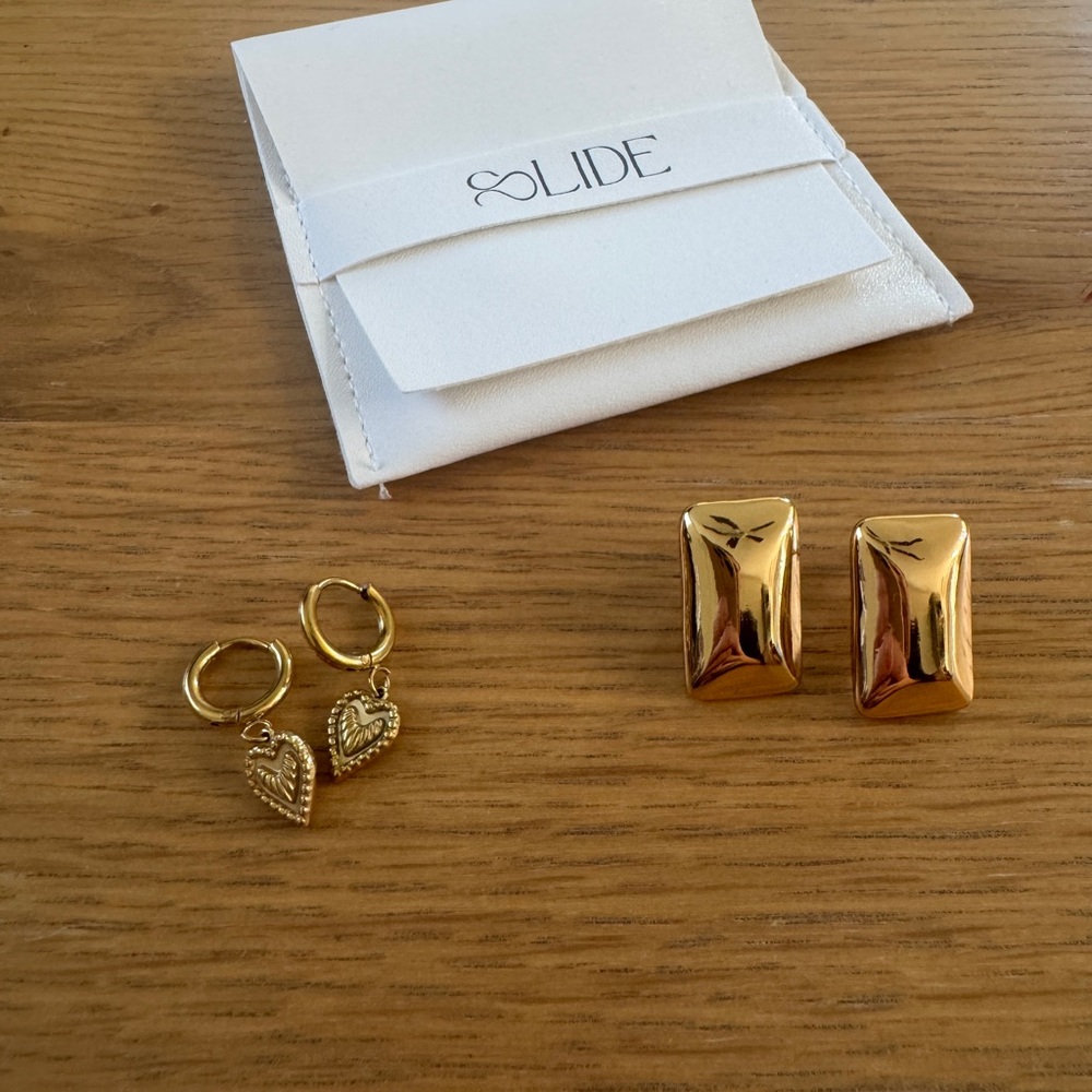 Solid Gold Earrings Set for Women